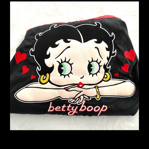 Betty Boop jacket Embroidered black and red Dreaming of Love SZ M NWOT - Picture 14 of 14